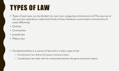 What are the 3 most common types of law?