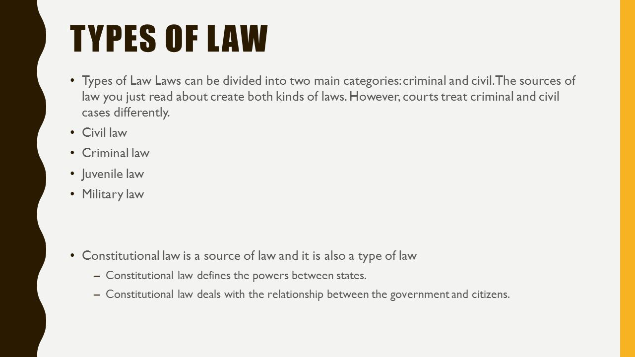 What are the 3 most common types of law?